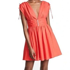 Free People Vibrant Orange Mini Dress